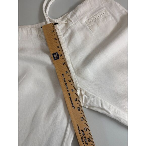 Express Women's White Linen Blend Wide Leg Pants Size 9 / 10 - Picture 9 of 12